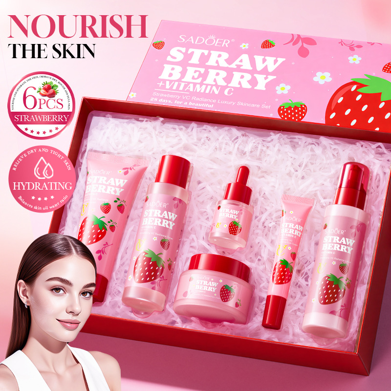 Luxury Skincare Gift Set - Çilek VC Aydınlatıcı Lüks Bakım 6