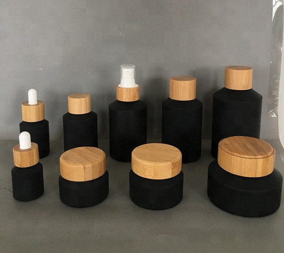 Luxury Skincare Jars - 60 adet 120ml siyah mat cam
