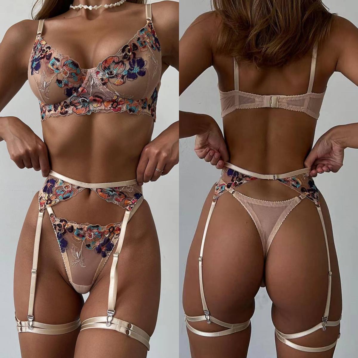 Luxury Skincare Gift Set - Krasapt Lüks Nakış See-through Lingerie 4